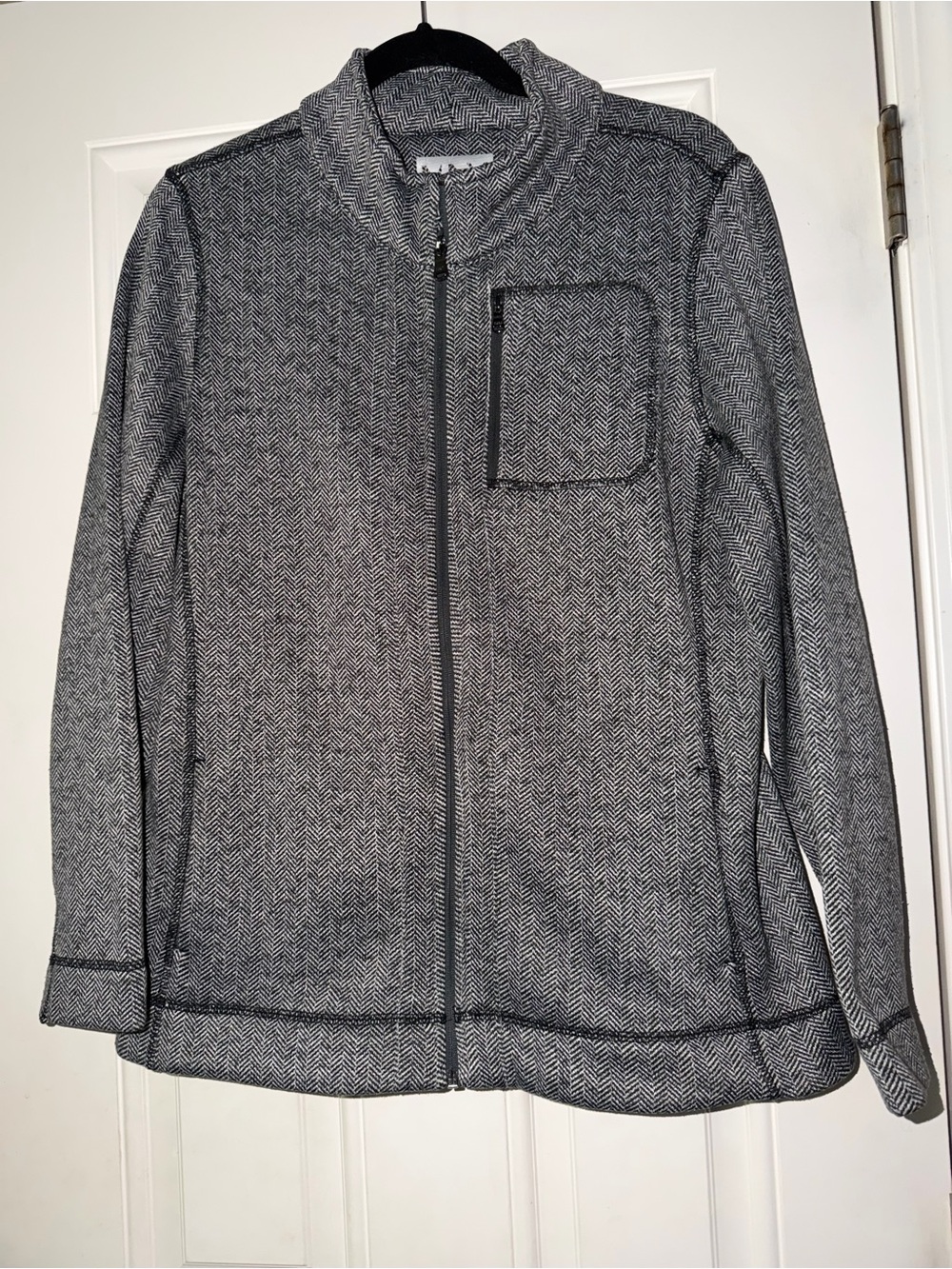 NWOT Marc New York Gray Herringbone full zip Jacket with pocket size XL